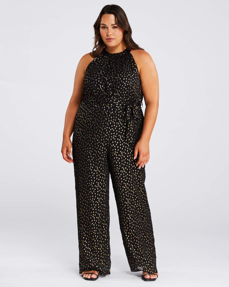Black and gold sales plus size jumpsuit